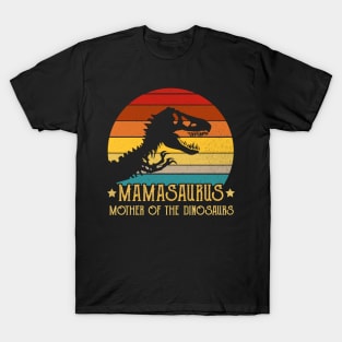 Mamasaurus mother Of The Dinosaurs T rex Retro Vintage Sunset T-Shirt